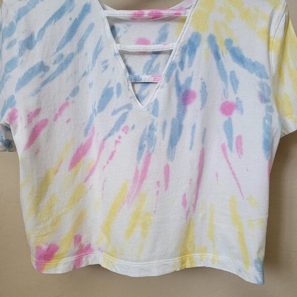 PINK Victoria's Secret Ladder Back Tie Dye Cropped Tee XS - Picture 9 of 13